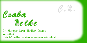 csaba melke business card